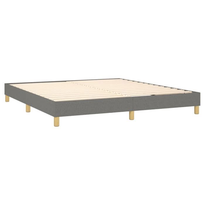 Cadre de lit 160x200 cm - 2 personnes - LEMON - sans matelas - gris foncé tissu 870