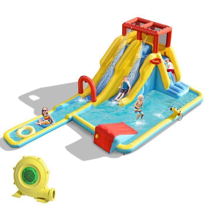 Structure Gonflable 8 En 1 Avec Toboggan Aquatique Pour 3 Enfants De 3 10 Ans Avec Souffleur 680w 68231bbcac8f91101823c6a2