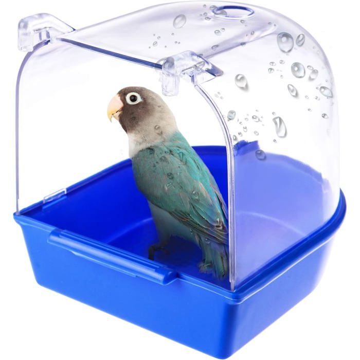 Meilleurs prix pour Baignoire à Oiseaux à Suspendre Transparent Cage De Douche En Plastique Nettoyage Pour Perroquet Coucou Et Petits Oiseaux