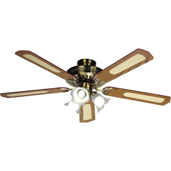 ®RisingFF Farelek Baleares Ventilateur de plafond 132 cm Brun - Risingff