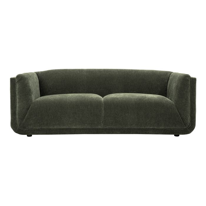Miliboo - Canapé design 3 places en tissu effet velours vert kaki HOSBO Miliboo - Canapé design 3 places en tissu effet velours vert kaki HOSBO