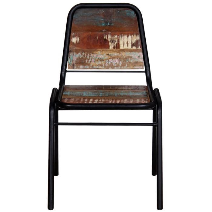 Chaises à manger en bois de récupération - vidaXL - Lot de 4 - Multicolore - 44x59x84 cm - Bois recyclé massif