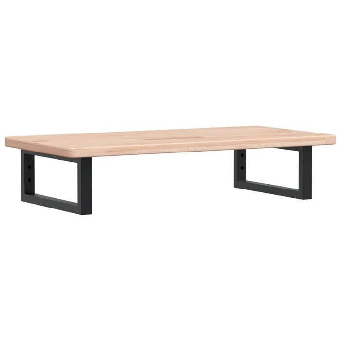 Étagère murale pour vasque - GKO - Acier et bois de chêne massif - 80x40x2 5 cm - Brun - Capacité de charge 100 kg