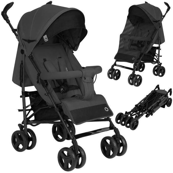 Poussette bébé canne compacte LIONELO Irma - De 6 à 36 mois - Moustiquaire incluse - Gris/Noir