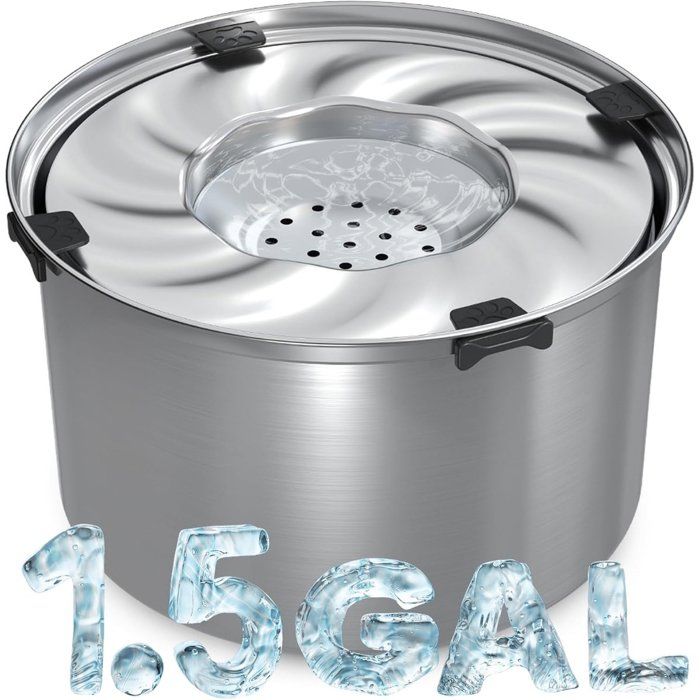 Gamelle deau pour chien 56 L - Gamelle anti-déversement en acier inoxydable pour grands chiens - Gamelle à grande capacité pour