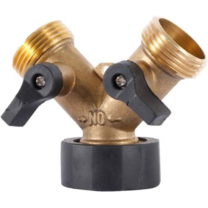 Répartiteur Distributeur en Y 2 Voies pour Tuyau dalimentation 3/4 Raccord Double Robinet de JardinRaccord en Y pour tuyaux d