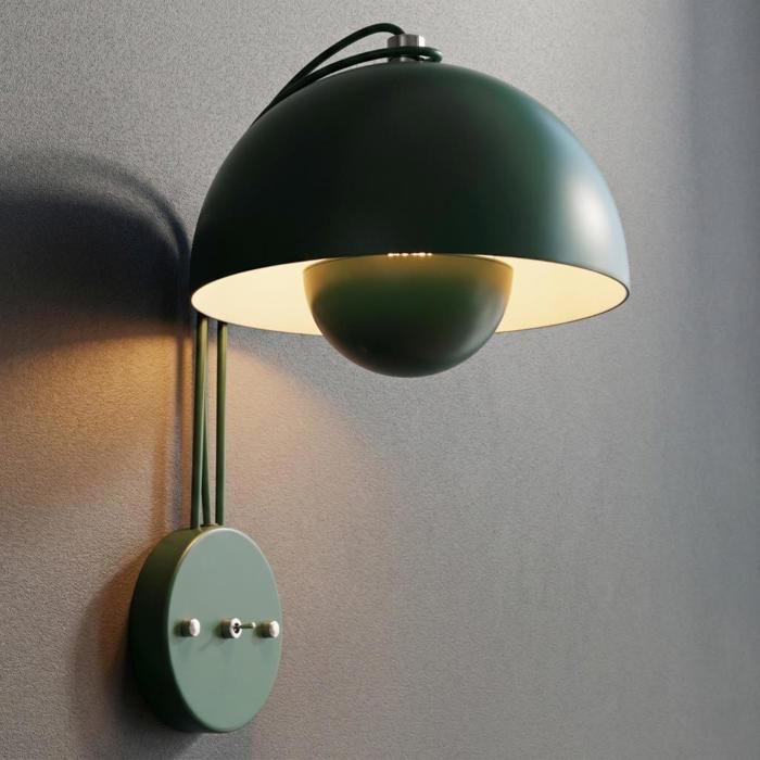 Diday Moderne Applique Murale Intérieur VertLampe Murale LED en Bractées de fleurs Creative avec Interrupteur23x36cm