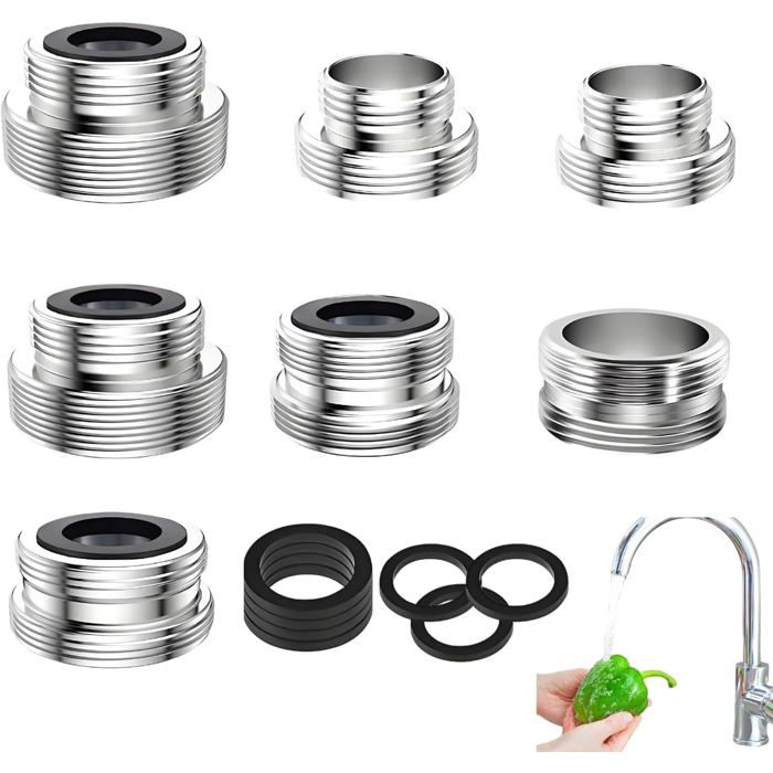 Adaptateurs de Robinet pour Tuyau dArrosage avec Filtre à Eau - Compatible Évier Lot de 7 Pièces