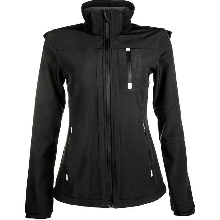 Veste équitation à capuche détachable fille HKM Softshell - noir (9100 ) Veste équitation à capuche détachable fille HKM Softshell - noir (9100 )