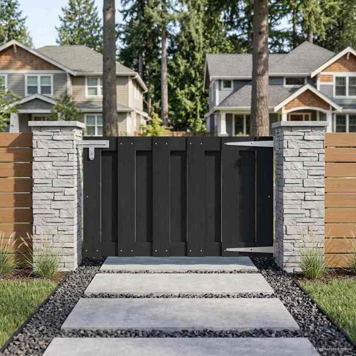 vidaXL Porte de Jardin 100 x 60 cm WPC et Aluminium Noir 42039041