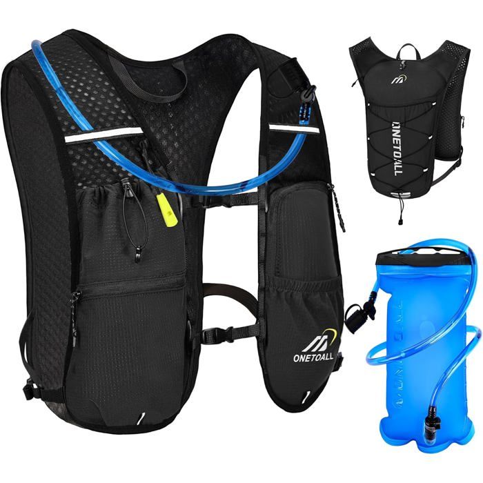 Gilet dhydratation pour course à pied femme - 500 ml + poche pour réservoir 2L 6L ultra-léger (150 g) trail & vélo
