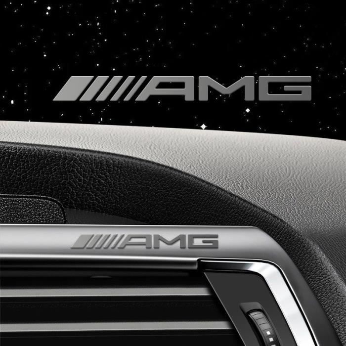 Lot de 2 métal Stickers imperméables label poignée autocollant décoration intérieur pour Mercedes Benz AMG