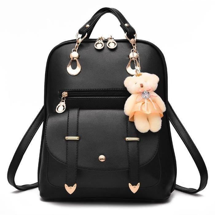 Sac A Dos Femme Sac A Main Sac Cabas Sac A Bandouliere Cuir Noir Achat Vente Sac De Voyage 0602463439511 Cdiscount
