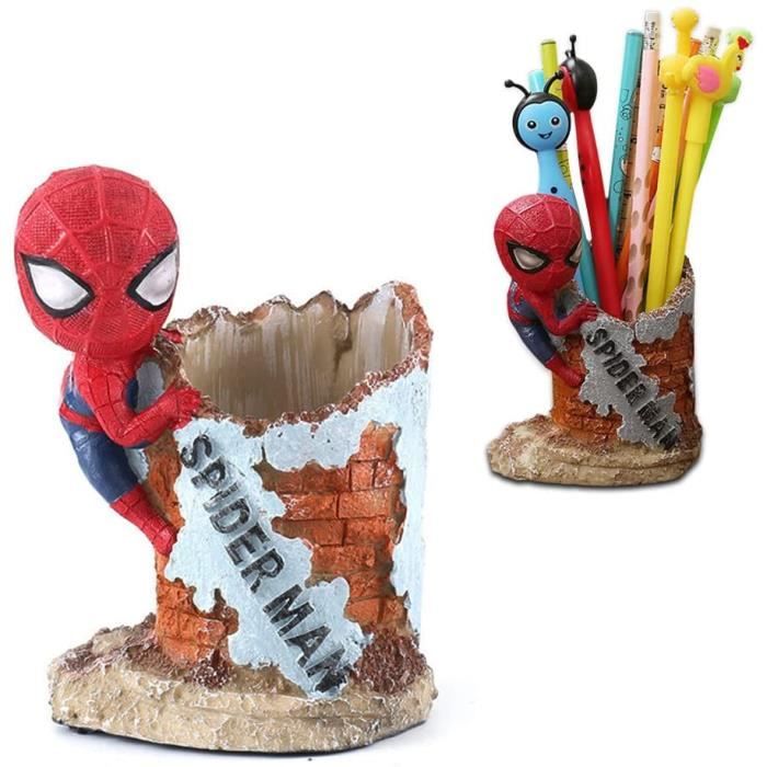 bureau organiseur fournitures de bureau Qiuerte Boîte de rangement Trousse pour bureau Organiseur de bureau multifonction Pot à crayons B Spiderman Pot à crayons pour enfants 