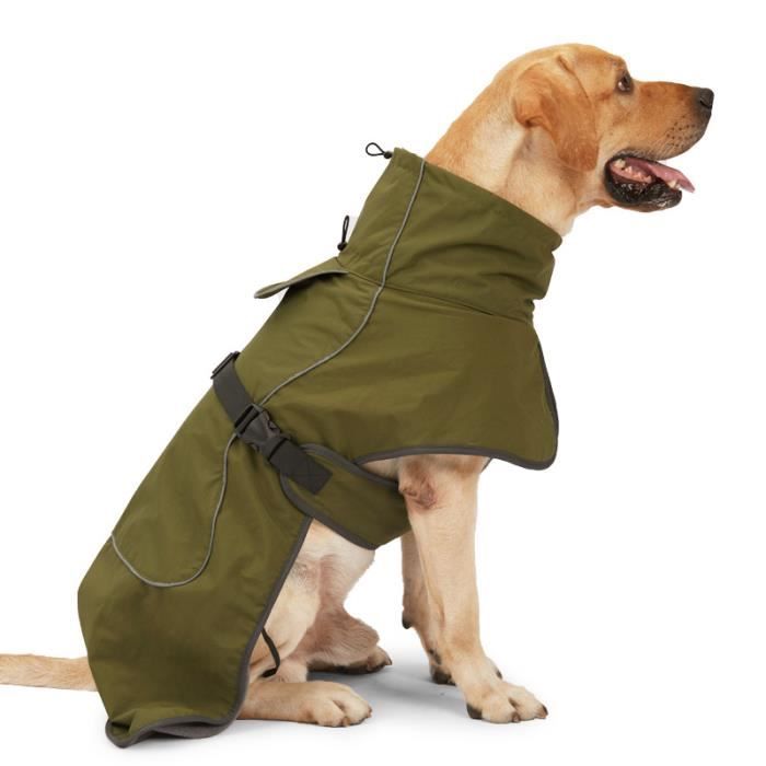 Vêtements pour chiens, manteau rembourré pour Doberman Collie chiens moyens et grands, taille M, vert armée
