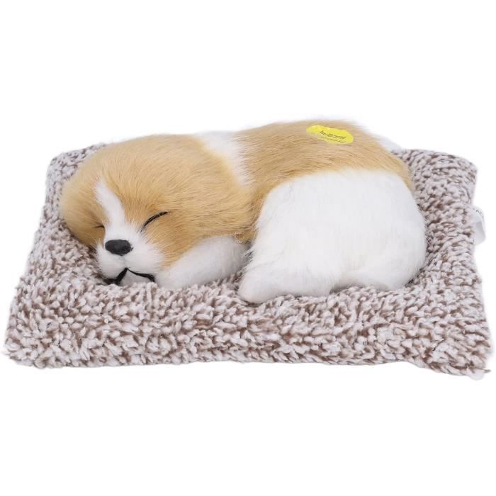 Chiot En Peluche Réaliste Endormi – Pékinois Blanc Avec Sons – Jouet Doux Et Décoratif, Idéal Pour Enfants Et Amoureux Des Chiens