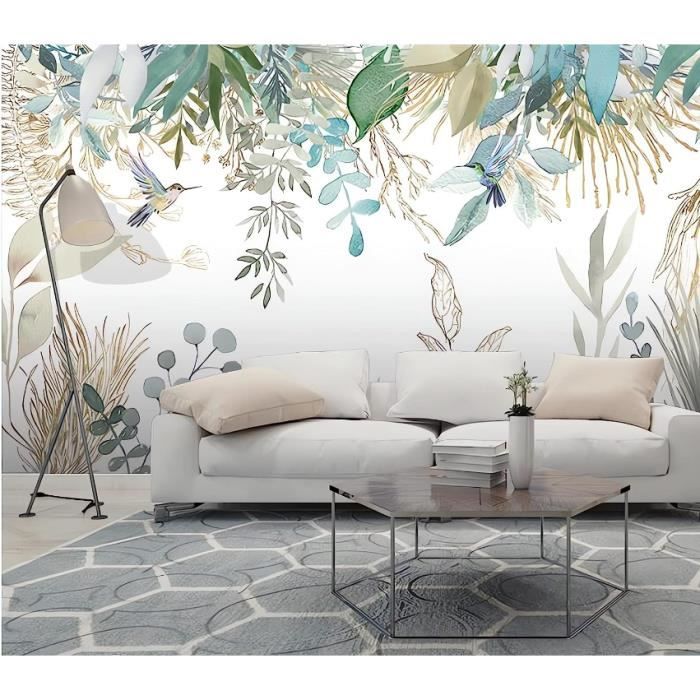 Papier Peint Panoramique 3D Plantes Tropicales Feuilles Fond De Fleurs ...
