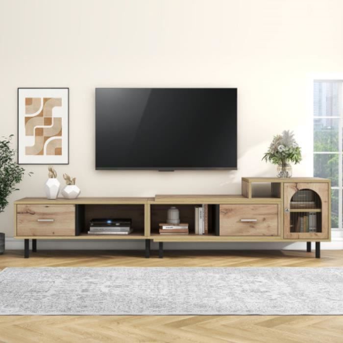 KOHTO Euble TV 160 C Longueur Blanc Avec LED Et Rangeent Table