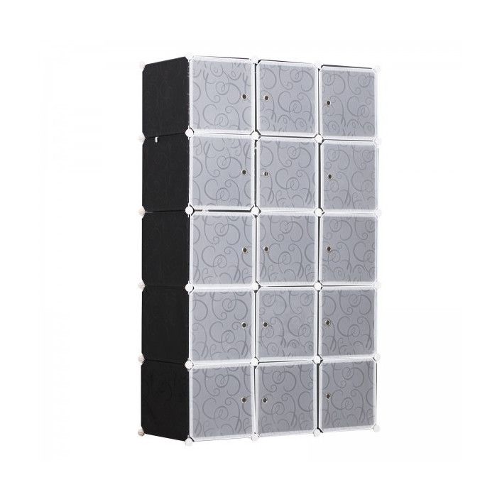 Armoire Walter grise et noire Cdiscount Maison