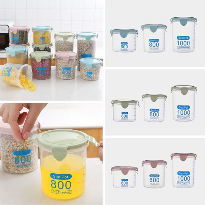 Boîtes Conservation Alimentaire Itian 5 Pièces - Hermétiques Pour Céréales Fruits Secs