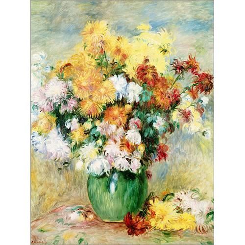 Bouquet Of Chrysanthemums Pierre Auguste Renoir Achat Vente Tableau Toile Cdiscount