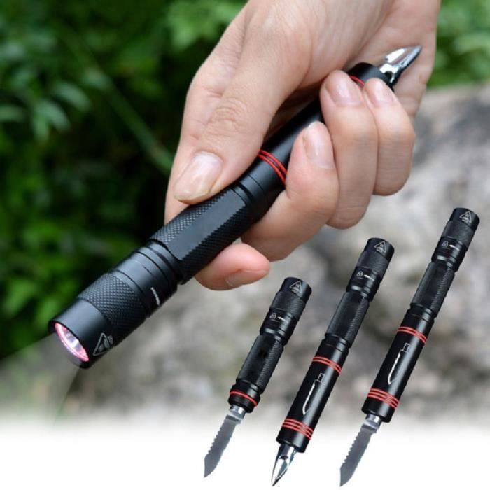 3 En 1 Lampe Torche Couteau Brise Glace Achat Vente Lampe