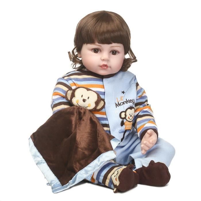 55cm Design Realiste Reborn Bebe Poupee Doux Reel Toucher Mignon Singe Vetements Jouets Et Cadeau Pour Les Enfants Pour Anniversaire Cdiscount Jeux Jouets