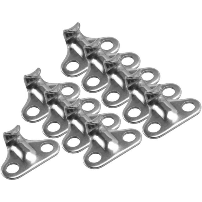 Lot De 10 Crochets De Bâche 60x18 Mm - 2 Trous Pour Fixation, Serrage, Filets (Gris, Polyamide)
