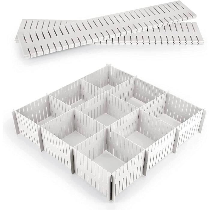 24 Séparateurs De Tiroir Réglables En Plastique PP - 32x7 Cm, Pour Organiser Vêtements, Cosmétiques, Bureau