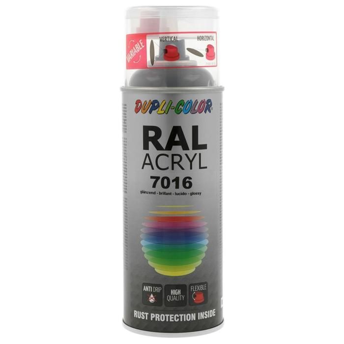 Peinture RAL ACRYL 7016 Gris Anthracite brillant 400 ML DUPLICOLOR -  MO363511 - Achat / Vente peinture - vernis Peinture RAL ACRYL 7016 Gris -  Cdiscount