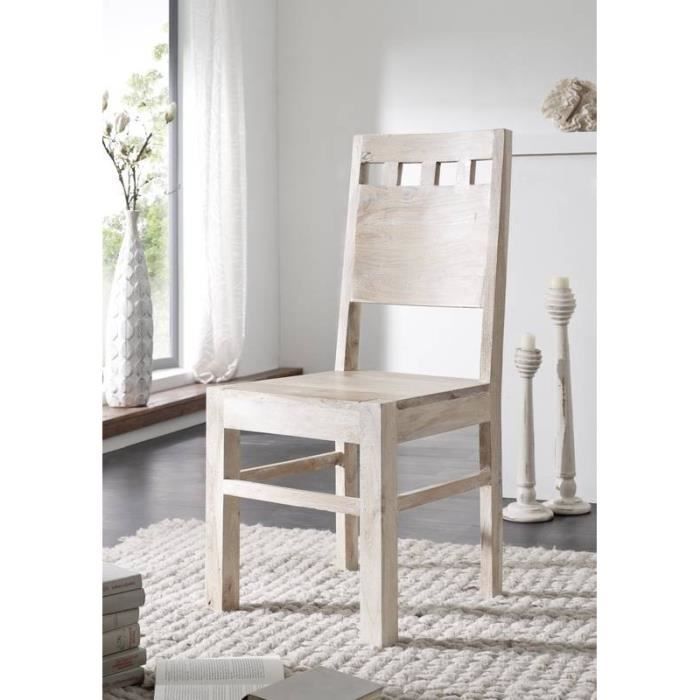 Chaise - Bois massif dacacia blanchi - NATURE WHITE 120 Chaise - Bois massif dacacia blanchi - NATURE WHITE 120
