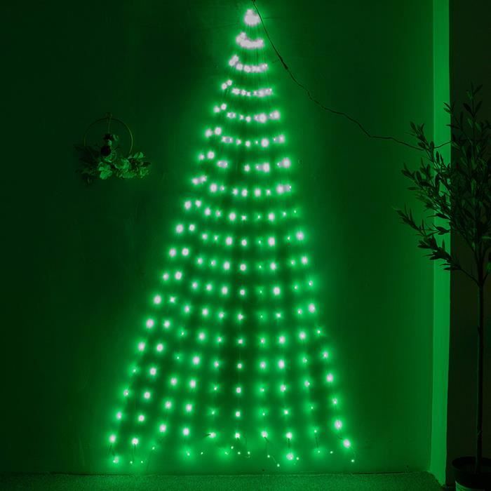 Guirlande Lumineuse Cascade Pour Sapin - 100 LED Multicolores, 8 Modes, étanche