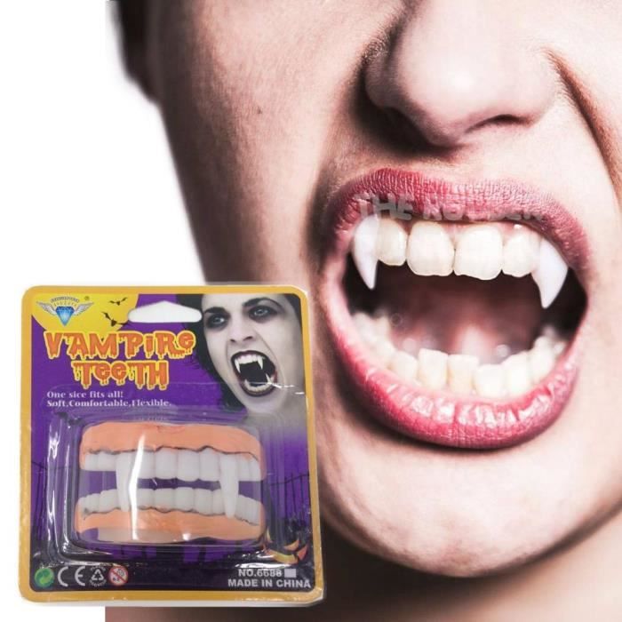 Vampire Blanc Dracula Fangs Caps Dents Deguisements Halloween Bite Faux Sang Cdiscount Au Quotidien