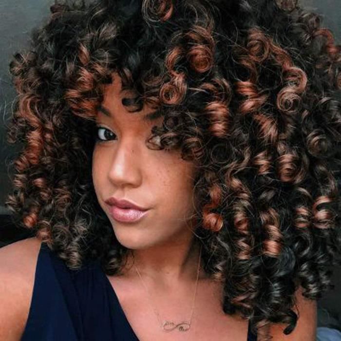 Perruques Cheveux boucl s Perruques pour femme noire boucl s