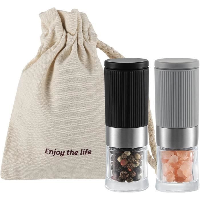 POT A EPICES,Marron--Moulin à Poivre Et à Sel Pour Barbecue, Manuel Et