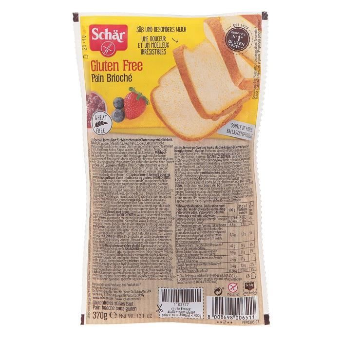 Schar Pain Brioche Sans Gluten 370 G Achat Vente Pain De Mie Toast Pain Brioche Shar 370g Cdiscount