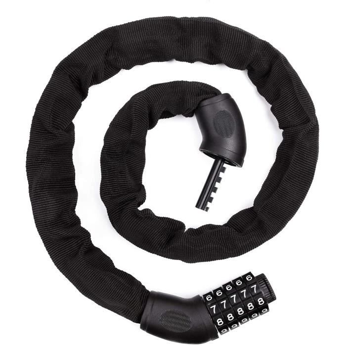 Chaîne Antivol Vélo à Code Favoto 94cm - Cadenas Pliant Haute Sécurité 5 Chiffres