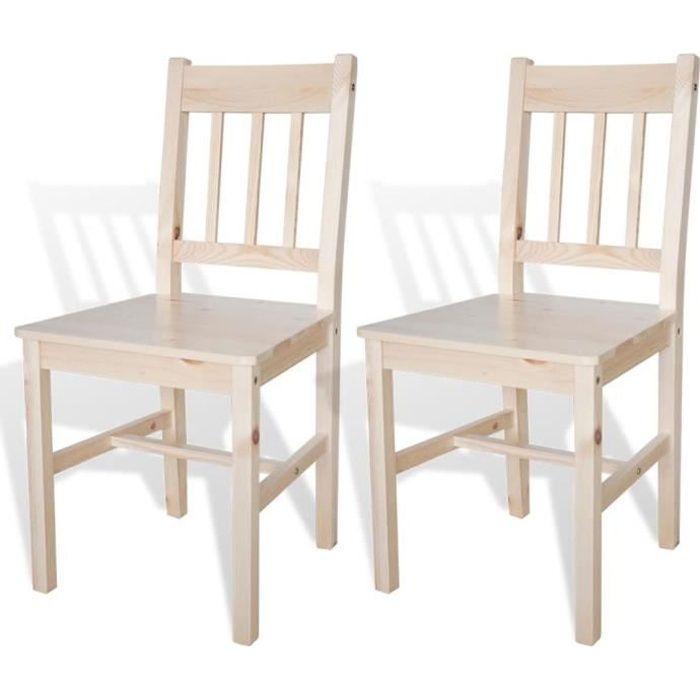 8171 Lot de 2 Chaises de salle à manger Design & Chic - Ensemble de 2 Chaises Bois de pin MMCZ®