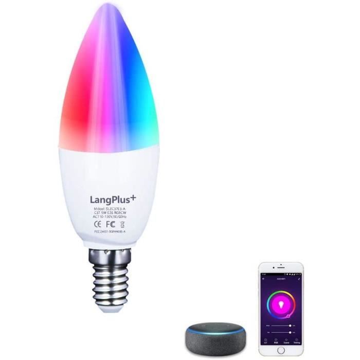 Ampoule LED Intelligente E14 Bougie - Contrôle WiFi, Alexa, Google Home - Neuf Sous Boîte