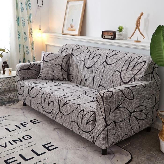 Housse de Canapé Élastique Extensible Épais Doux pour meubles de maison douce luxueuse (For 3 People Couch)