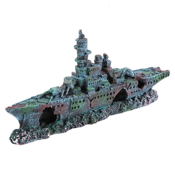 Ornement de bateau de peau de crevette d'eau salée fraîche non toxique de longue durée, décoration d'aquarium en résine, pour