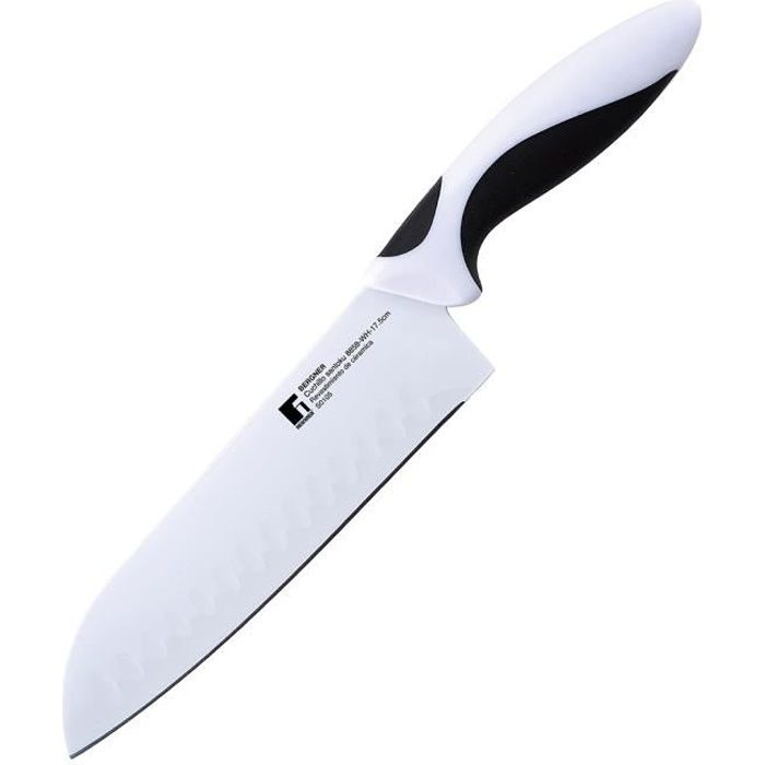 Couteau Santoku Elite LACOR - Lame 18 Cm Acier Inoxydable 5Cr15, Manche Antidérapant, Pour Viande Poisson Légumes