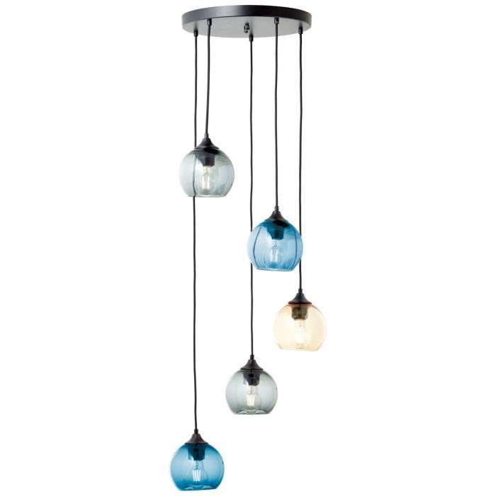 Brillant Suspension Amiri 5 flammes multicolore 5x D4 E1 25W adapté aux lampes suspendues (non incluses)