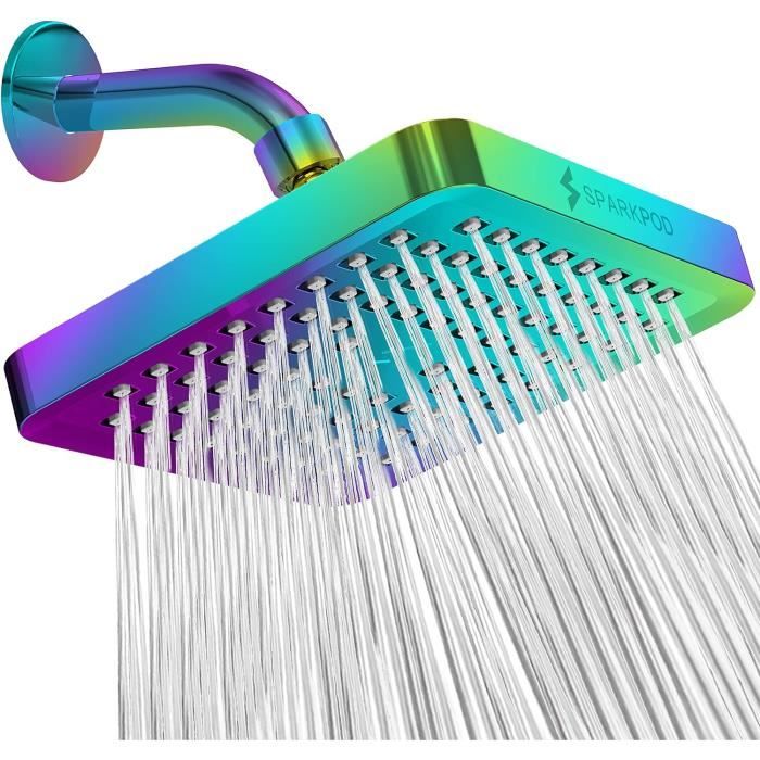 Fixed Shower Head - High Pressure Rain - Luxury Modern Chrome Look ...