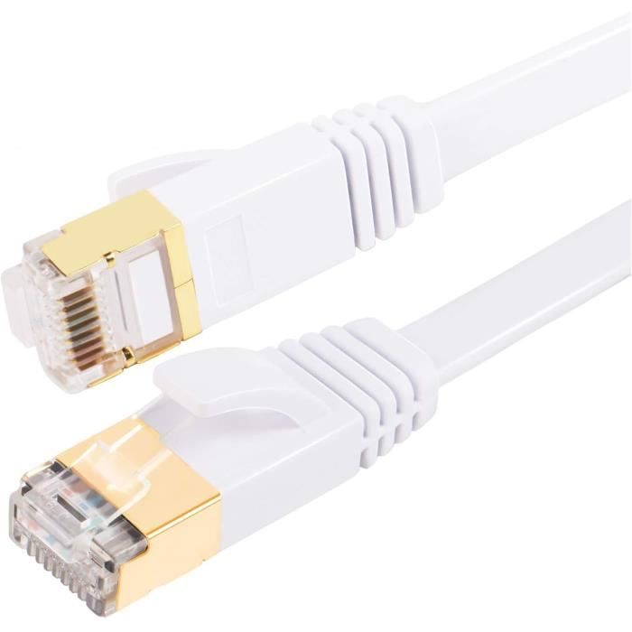 Câble Réseau RJ45 30m Noir - Cat6a ? 10 Gbps - 600 MHz - Elfcam Neuf