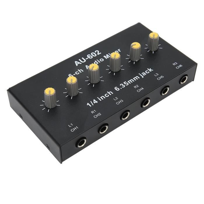 Mélangeur Ligne Stéréo Alomejor 6 Canaux 100-240V - Mixeur Audio Compact Pour Scène Et Studio