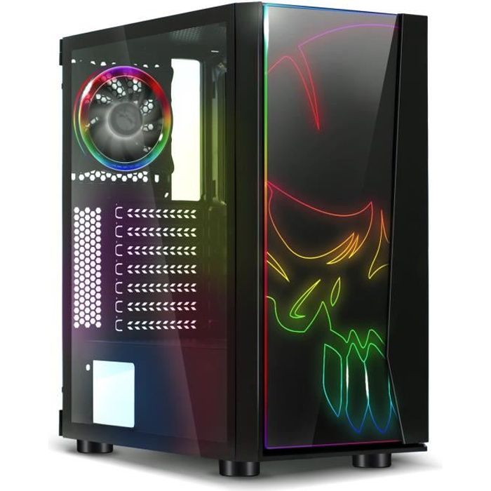 Top achat Ordinateur de bureau PC Gamer Ghost One RGB AMD Ryzen 5 2600 - Vidéo GXT1650 4GO - Mémoire 16Go - Disque dur  1To - Wifi - Windows 10 pas cher