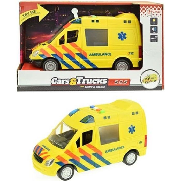 Hililand camion jouet ambulance Ambulance jouet voiture alliage haute  Simulation Friction alimenté roues véhicule d'urgence jouet