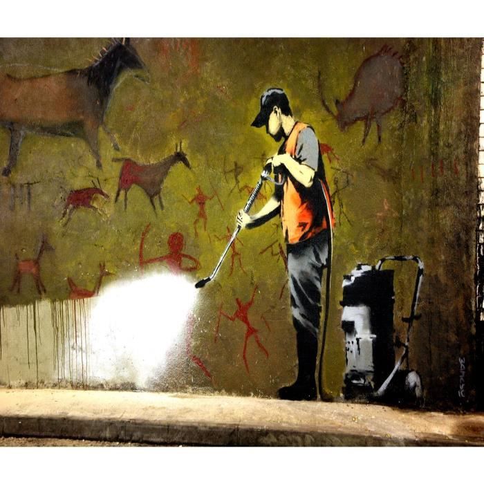 Poster Affiche Banksy Street Art Karcher Peinture Rupestre  Graffiti(77x91cmB) - Cdiscount Maison
