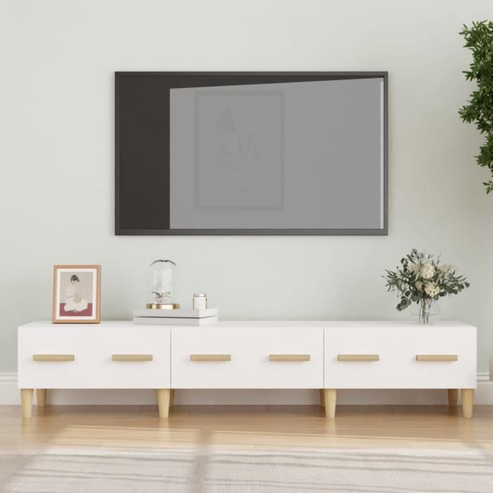 famirosa meuble tv blanc 150x34,5x30 cm bois d'ingénierie-636